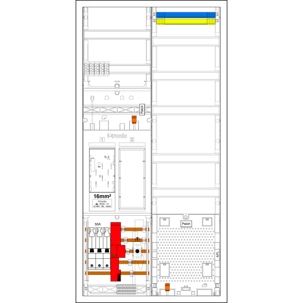 F-Tronic 7195206 Zählerplatz-Set 3HZ721APZRFZ50B6ÜS 1 ZP 1 VAPZRFZ inklusive APL SLS 50A SPVGB6 ÜSS 2 PPV 1 PL100