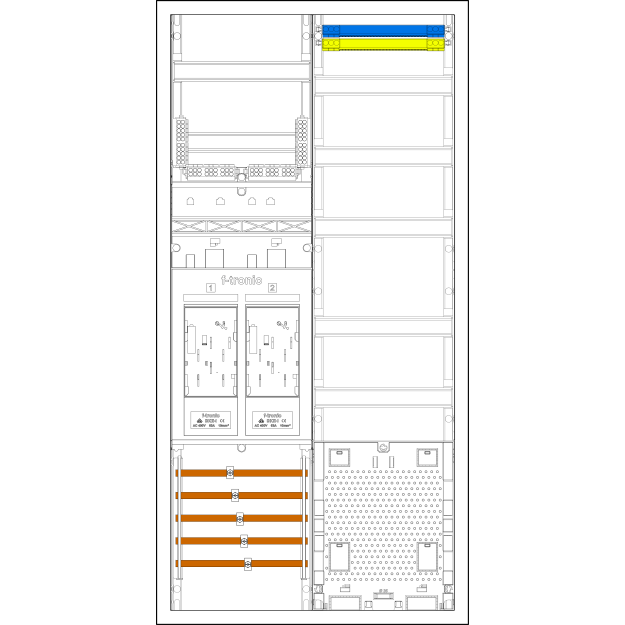 F-Tronic 7195250 Zählerplatz-Set 3HZ721APZHP 1 ZP 1 VAPZ inklusive APL 2 HSP 2 PPV 1 PL100