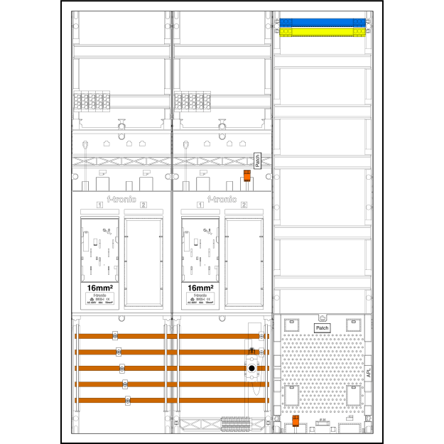 F-Tronic 7195654 Zählerplatz-Set 3HZ732APZRFZ35B10ÜS 2 ZP 1 VAPZRFZ inklusive APL SLS 35A ÜSS SPVGB10 2 PPV 1 PL150
