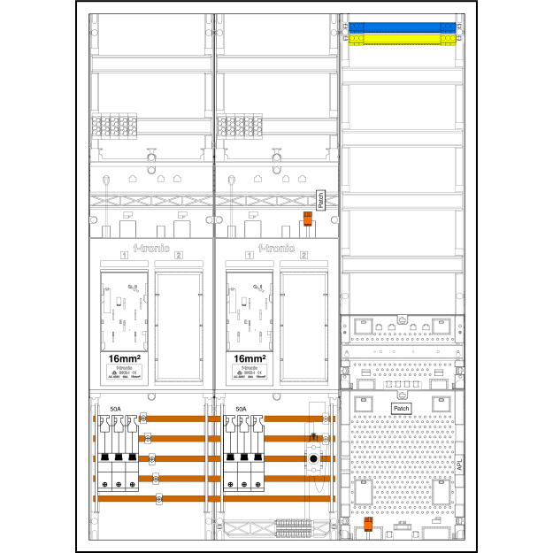 F-Tronic 7195660 Zählerplatz-Set 3HZ732APZRFZ40B10ÜS 2 ZP 1 VAPZRFZ inklusive APL SLS 40A ÜSS SPVGB10 2 PPV 1 PL150