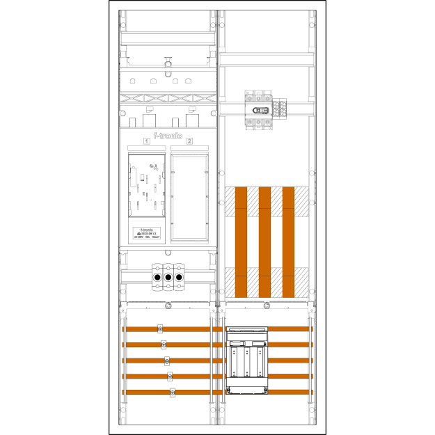 F-Tronic 7198000 Wandlerschrank eHZ 100A EHZ721W100D01 NH-Trenner 160A D01 Sicherung 3polig EHZ721W100D01