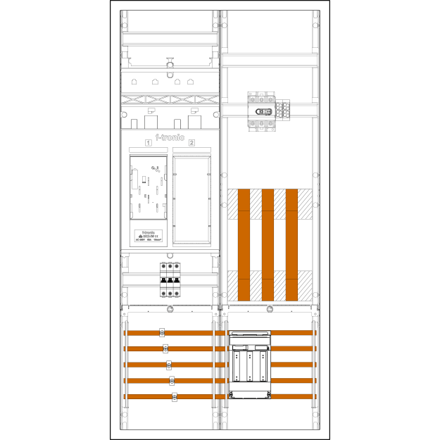 F-Tronic 7198001 Wandlerschrank eHZ 100A EHZ721W100LS NH-Trenner 160A LS-Schalter B6A 3-polig 25kA EHZ721W100LS