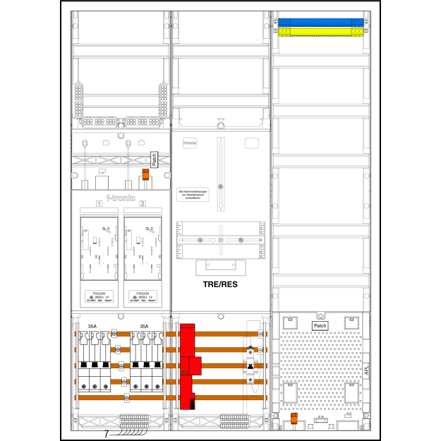 F-Tronic 7195784 Zählerplatz-Set 3HZ721APZ40B10 1 ZP 1 VAPZ inklusive APL SLS 40A SPVGB10 2 PPV 1 PL100