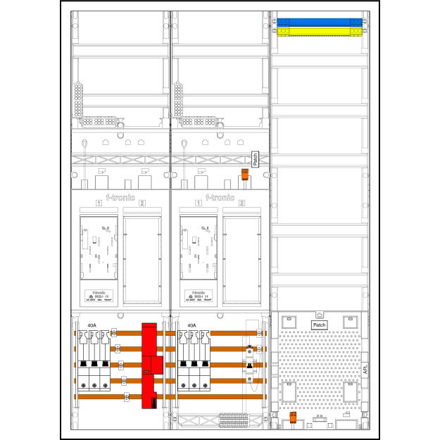 F-Tronic 7195620 Zählerplatz-Set 3HZ721APZRFZ63D01 1 ZP 1 VAPZRFZ inklusive APL SLS 63A SPVGD01 2 PPV 1 PL100