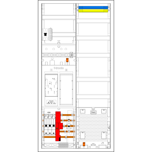 F-Tronic 7195160 Zählerplatz-Set 3HZ732APZRFZ40D01ÜS 2 ZP 1 VAPZRFZ inklusive APL SLS 40A ÜSS SPVGD01 2 PPV 1 PL150