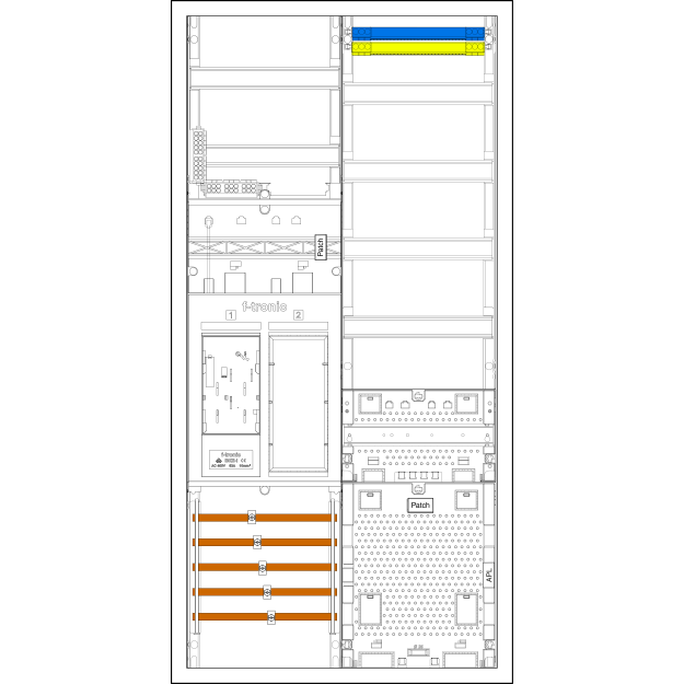 F-Tronic 7195163 Zählerplatz-Set 3HZ732APZRFZ35B10ÜS 2 ZP 1 VAPZRFZ inklusive APL SLS 35A ÜSS SPVGB10 2 PPV 1 PL150