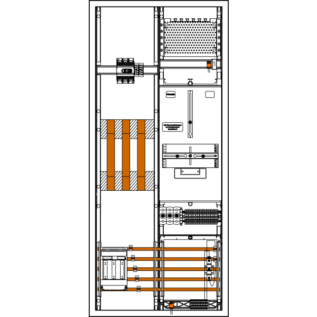F-Tronic 7198200 Wandlerschrank 3.HZ 100A 3HZ821APZW100NORD,NH-Trenner Wandlertrennklemme NS Nord 3HZ821APZW100NORD