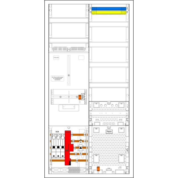 F-Tronic 7190094 Zählerplatz-Set 3HZ721APZSWM35B10 1 ZP 1 VAPZ-SWM inklusive APL SLS 35A SPVGB10
