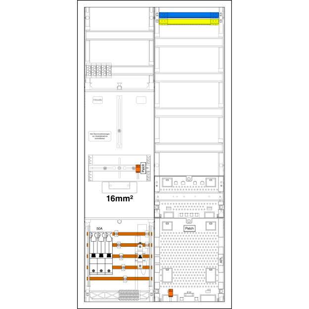 F-Tronic 7190217 Zählerplatz-Set 3HZ721APZRFZ50B6-16 1 ZP 16mm² 1 VAPZRFZ inklusive APL SLS 50A SPVGB6 2 PPV 1 PL100
