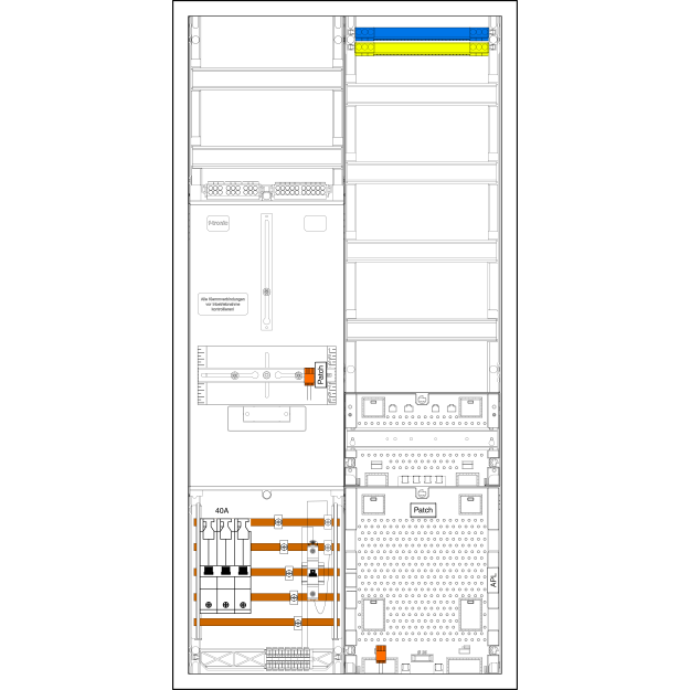F-Tronic 7190116 Zählerplatz-Set 3HZ721APZRFZ40B10 1 ZP 1 VAPZRFZ inklusive APL SLS 40A SPVGB10 2 PPV 1 PL100