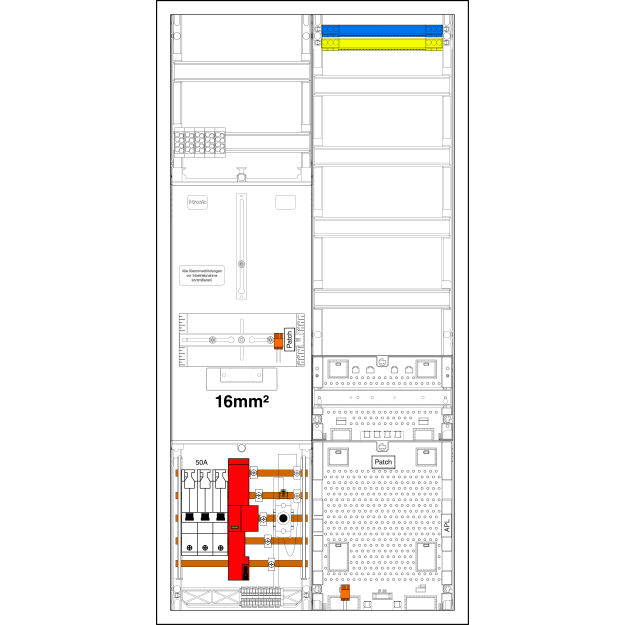 F-Tronic 7190210 Zählerplatz-Set 3HZ732APZRFZ50D01ÜS 2 ZP 1 VAPZRFZ inklusive APL SLS 50A ÜSS SPVGD01 2 PPV 1 PL150