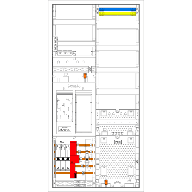 F-Tronic 7195133 Zählerplatz-Set EHZ721APZRFZ50B6ÜS 1ZP DS 1R 1 VAPZRFZ inklusive APL SLS 50A ÜSS SPVGB6 2 PPV 1 PL150