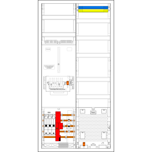 F-Tronic 7190167 Zählerplatz-Set 3HZ721APZ35ZSKB10ÜS 1 ZP 1 VAPZ inklusive APL SLS 35A ÜSS ZSK-Set SPVGB10 2 PPV 1 PL100