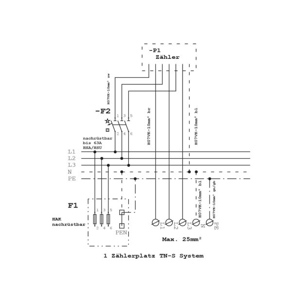 F-Tronic 7160184 Zählerplatz-Set 3HZ932TAPZB6 2 ZP 1 TRE 1 VAPZ inklusive APL SPVGB6 2 PPV 1 PL150