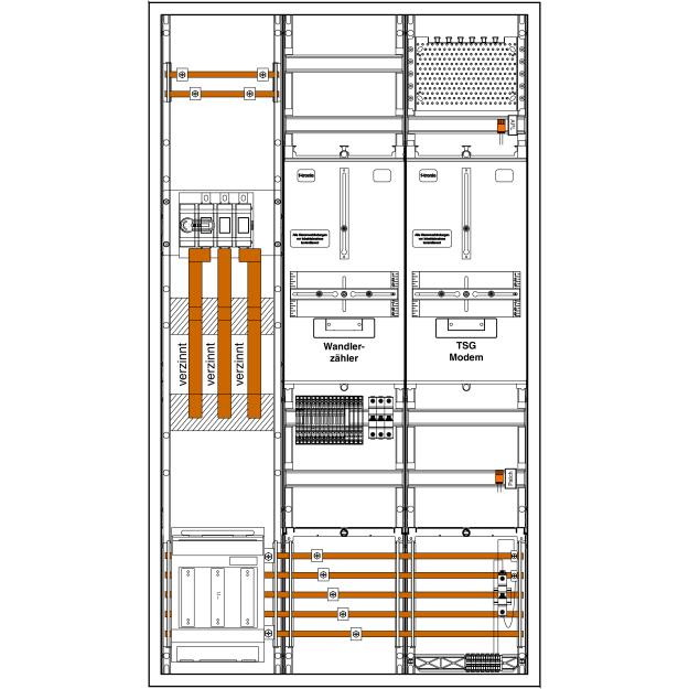 F-Tronic 7198254 Wandlerschrank 3.HZ 200A 3HZ931TAPZW200BY,NH1-Trenner Wandlertrennklemme Bayernwerk 3HZ931TAPZW200BY