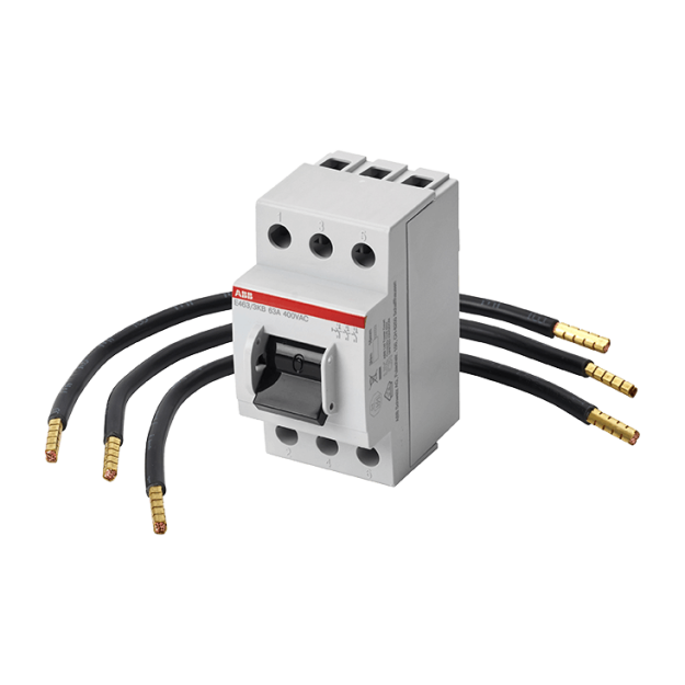 F-Tronic 7110303 Verdrahtungssatz PV 10mm² l=250 mm mit Hauptschalter L1-L2-L3 (sw-sw-sw) VS250PV10