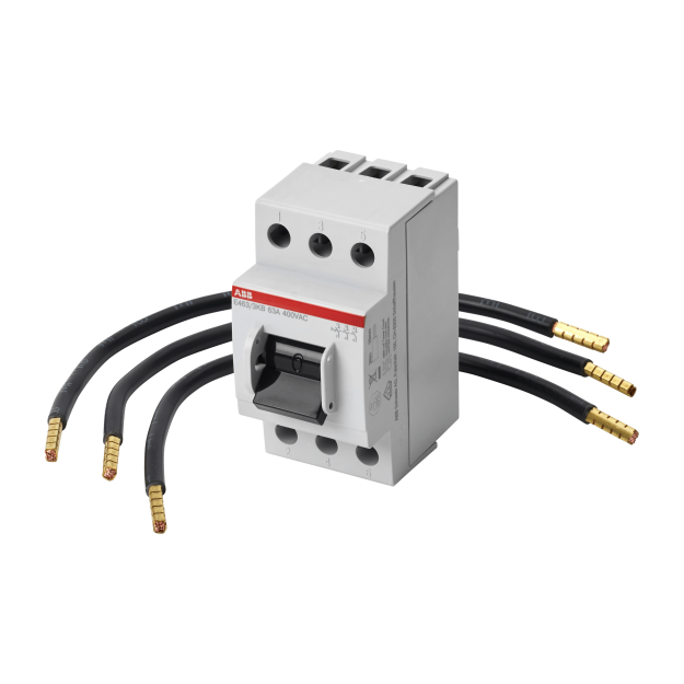 F-Tronic 7110303 Verdrahtungssatz PV 10mm² l=250 mm mit Hauptschalter L1-L2-L3 (sw-sw-sw)