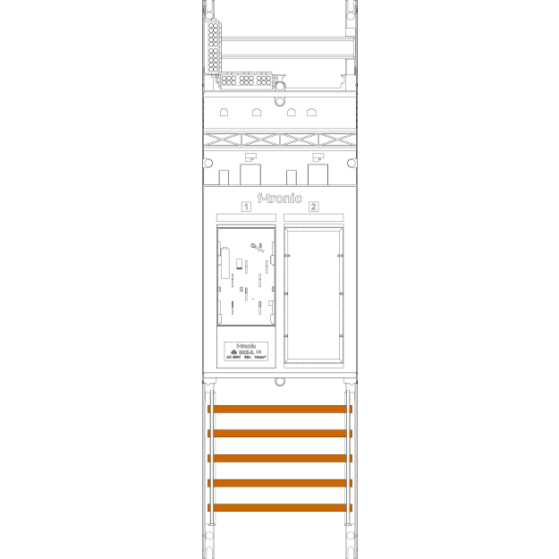 F-Tronic 7140141 Zählerfeld ER5L 1-feldrig H=900mm 1-eHZ lange Kabel 1 Res. ER5L