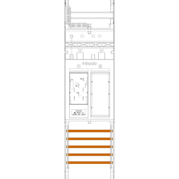 F-Tronic 7140153 Zählerfeld ER5DS 1-feldrig H=900mm 1-eHZ mit DS 1 Reserveplatz