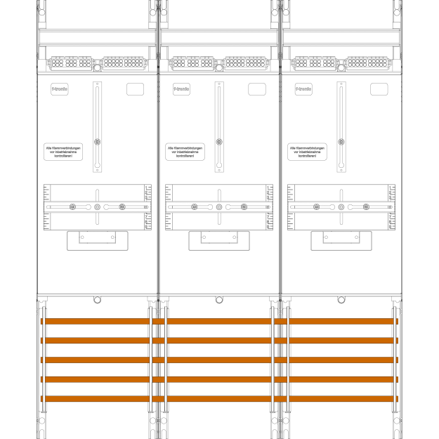 F-Tronic 7140174 Zählerfeld Z314 3-feldrig H=900mm 3-3.HZ Z314