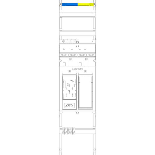 F-Tronic 7141008 Zählerfeld EH6 1-feldrig H=1050mm 1-eHZ 1 Reserveplatz 1 Hutschiene im NAR