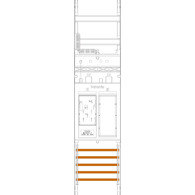 F-Tronic 7141151 Zählerfeld ER6LDS 1-feldrig H=1050mm 1-eHZ lange Kabel mit DS 1 Res. ER6LDS