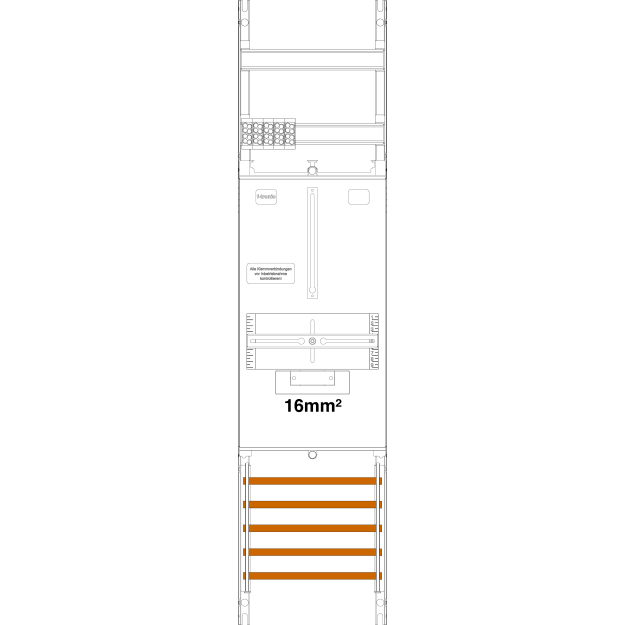 F-Tronic 7141307 Zählerfeld Z1B-16 1-feldrig H=1050mm 1-3.HZ 16mm² Z1B-16