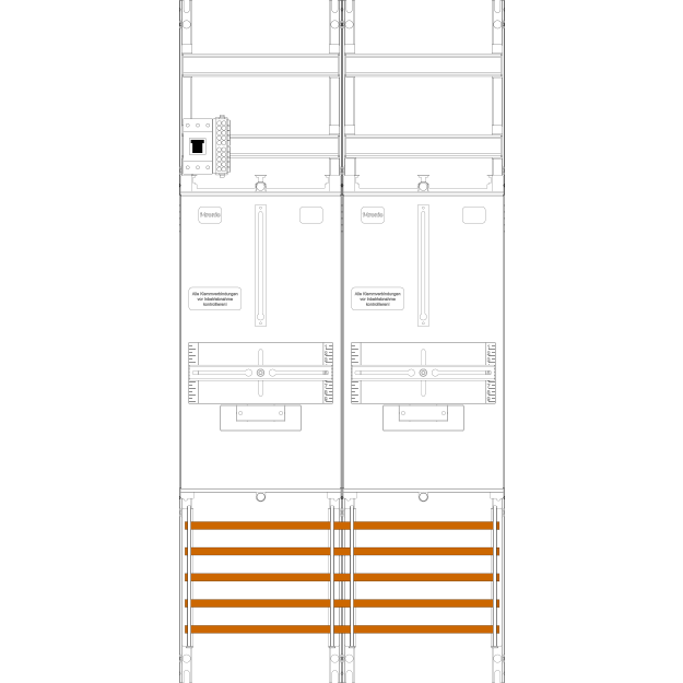 F-Tronic 7141352 Zählerfeld Z1BR1B-HSP H=1050mm 2-feldrig 1-3.HZ 1 HSP 1 TRE