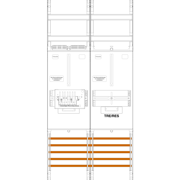 F-Tronic 7141452 Zählerfeld Z1BR1B-ZSK H=1050mm 2-feldrig 1-3.HZ 1 ZSK-Set 1 TRE