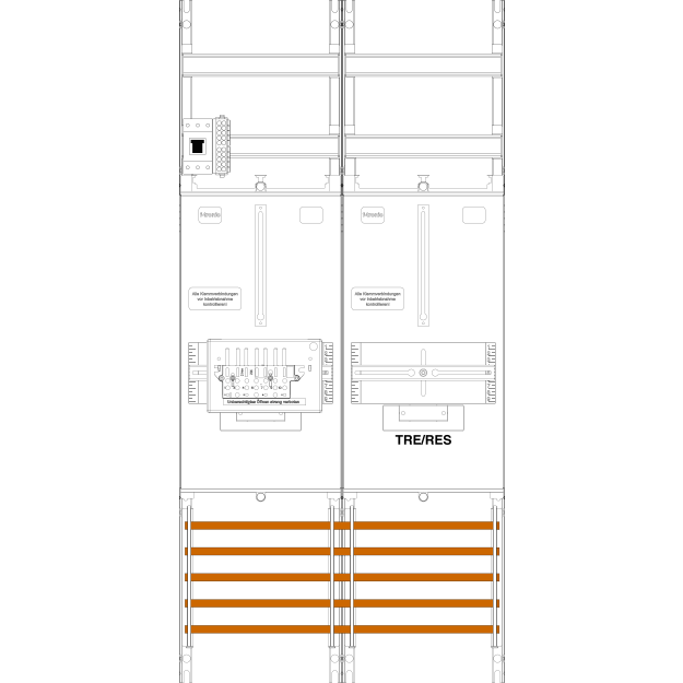 F-Tronic 7141502 Zählerfeld Z1BR1B-ZSK-HSP 2-feldrig H=1050mm 1-3.HZ 1 ZSK-Set 1 HSP 1 TRE Z1BR1B-ZSK-HSP