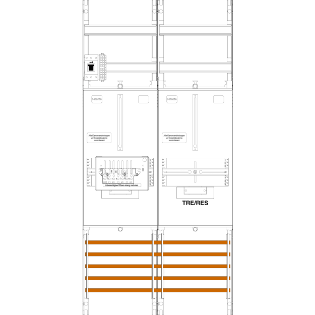 F-Tronic 7141552 Zählerfeld Z1BR1B-ZSK-HSS 2-feldrig H=1050mm 1-3.HZ 1 ZSK-Set 1 HSS 1 TRE Z1BR1B-ZSK-HSS