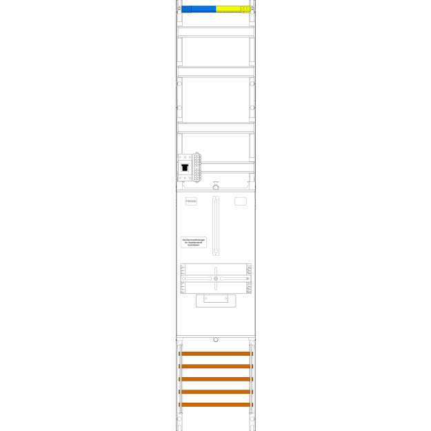 F-Tronic 7143350 Zählerfeld VZ6-HSP 1-feldrig H=1350mm 1-3.HZ 1 HSP Verteiler 2r VZ6-HSP