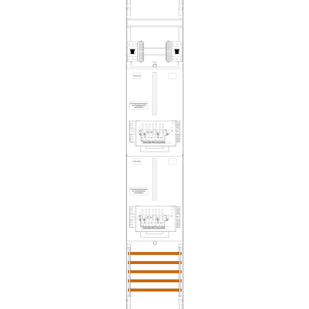 F-Tronic 7143505 Zählerfeld Z16-ZSK-HSP 1-feldrig H=1350mm 2-3.HZ 2 ZSK-Set 2 HSP Z16-ZSK-HSP