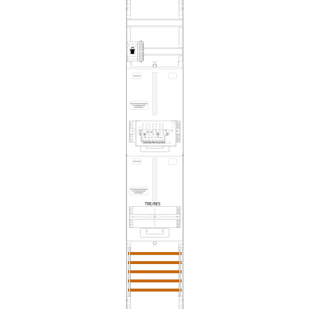 F-Tronic 7143552 Zählerfeld ZR6-ZSK-HSS 1-feldrig H=1350mm 1-3.HZ 1 ZSK-Set 1 HSS 1 TRE
