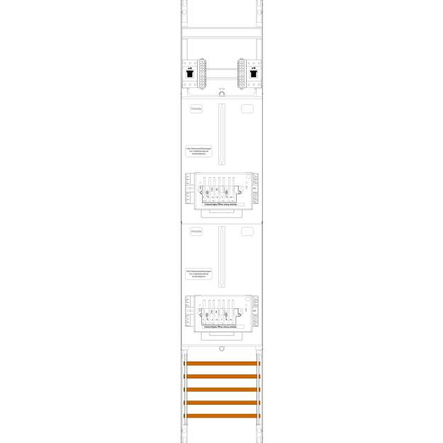 F-Tronic 7143555 Zählerfeld Z16-ZSK-HSS 1-feldrig H=1350mm 2-3.HZ 2 ZSK-Set 2 HSS