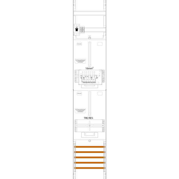 F-Tronic 7143565 Zählerfeld ZR6-16-ZSK-HSS 1-feldrig H=1350mm 1-3.HZ 16mm² 1 ZSK-Set 1 HSS 1 TRE ZR6-16-ZSK-HSS
