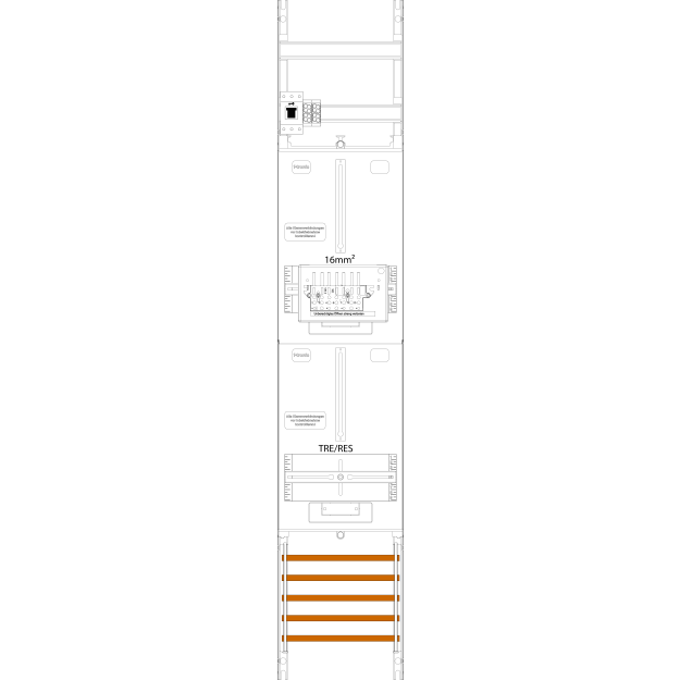 F-Tronic 7143565 Zählerfeld ZR6-16-ZSK-HSS 1-feldrig H=1350mm 1-3.HZ 16mm² 1 ZSK-Set 1 HSS 1 TRE