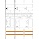 F-Tronic 7141053 Zählerfeld ER36-HSP 3-feldrig...