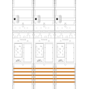 F-Tronic 7141053 Zählerfeld ER36-HSP 3-feldrig...