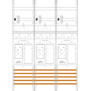 F-Tronic 7141103 Zählerfeld ER36-HSS 3-feldrig...