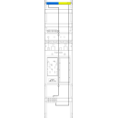 F-Tronic 7141158 Zählerfeld EH6DS 1-feldrig H=1050mm 1-eHZ mit DS 1 Reserveplatz 1 Hutschiene im NAR