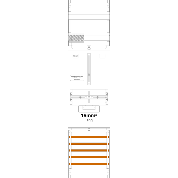 F-Tronic 7141308 Zählerfeld Z1B-16L 1-feldrig H=1050mm 1-3.HZ 16mm² lange Kabel