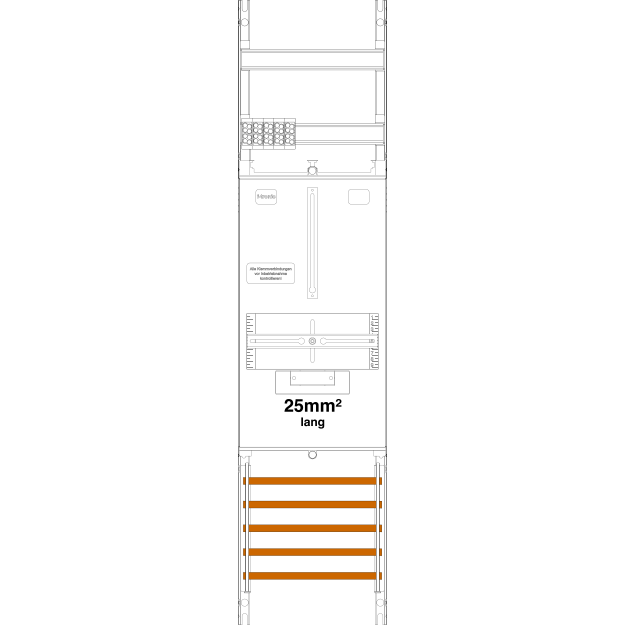 F-Tronic 7141312 Zählerfeld Z1B-25L 1-feldrig H=1050mm 1-3.HZ 25mm² lange Kabel