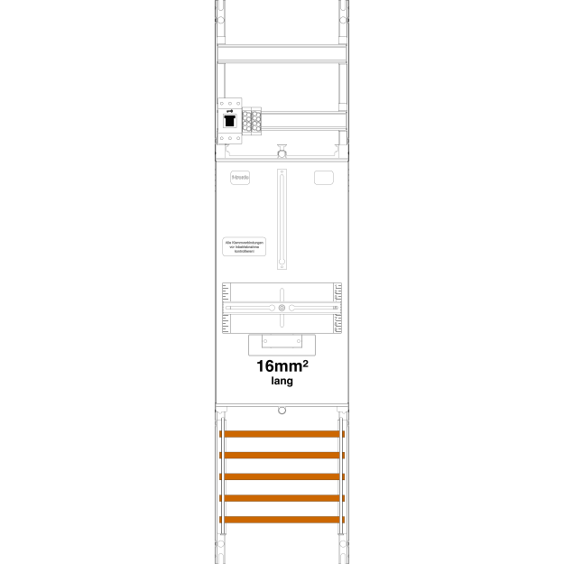 F-Tronic 7141408 Zählerfeld Z1B-16L-HSS 1-feldrig H=1050mm 1-3.HZ 16mm² lange Kabel 1 HSS