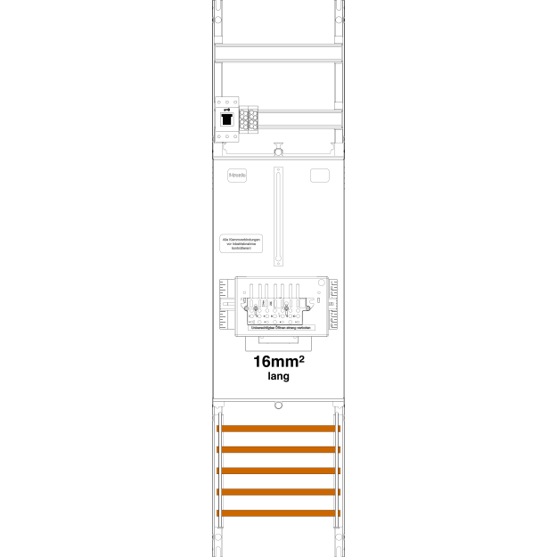 F-Tronic 7141558 Zählerfeld Z1B-16L-ZSK-HSS 1-feldrig H=1050mm 1-3.HZ 16mm² l. Kabel 1 ZSK-Set 1 HSS