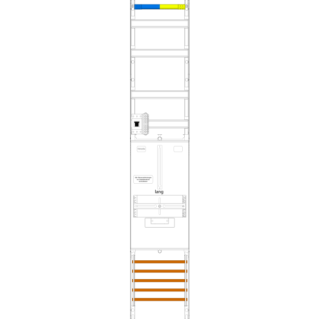 F-Tronic 7143351 Zählerfeld VZ6L-HSP 1-feldrig H=1350mm 1-3.HZ lange Kabel 1 HSP Verteiler 2r