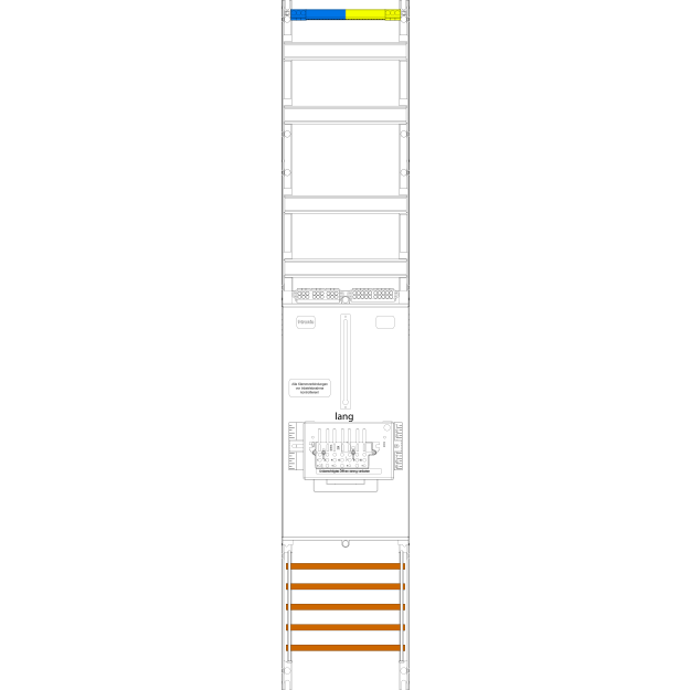 F-Tronic 7143451 Zählerfeld VZ6L-ZSK 1-feldrig H=1350mm 1-3.HZ lange Kabel 1 ZSK-Set Verteiler 2r