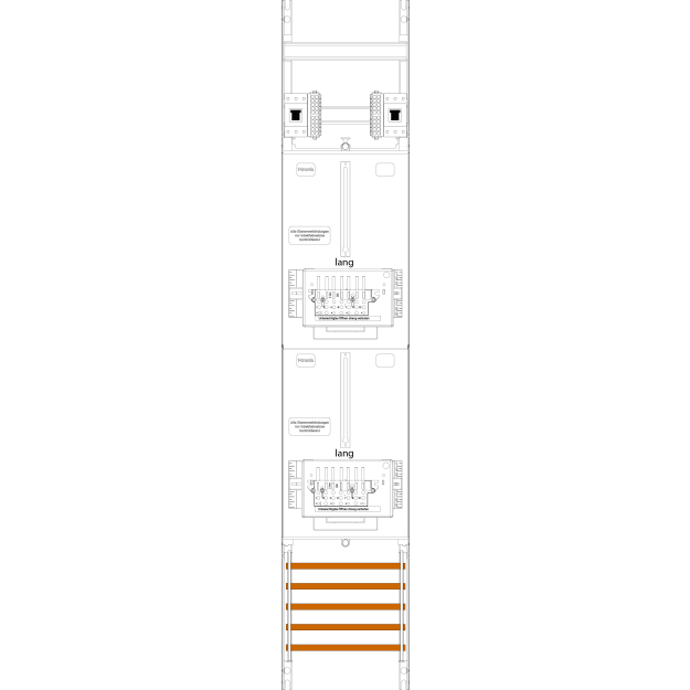 F-Tronic 7143507 Zählerfeld Z16L-ZSK-HSP 1-feldrig H=1350mm 2-3.HZ lange Kabel 2 ZSK-Set 2 HSP Z16L-ZSK-HSP