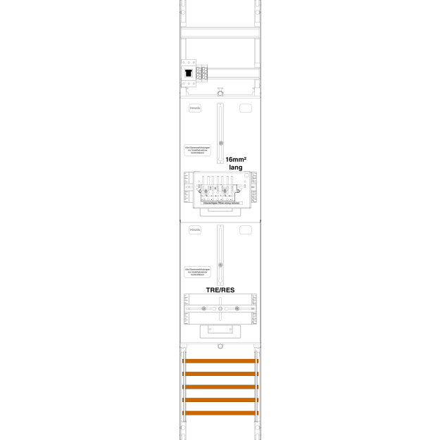F-Tronic 7143516 Zählerfeld ZR6-16L-ZSK-HSP 1-feldrig H=1350mm 1-3.HZ 16mm² lange Kabel 1 ZSK 1 HSP 1 TRE ZR6-16L-ZSK-HSP