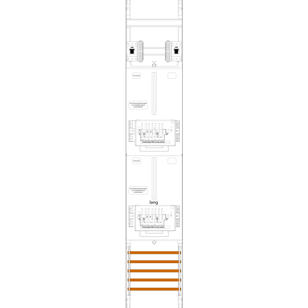 F-Tronic 7143556 Zählerfeld Z16-10-10L-ZSK-HSS 1-feldrig H=1350mm 2-3.HZ k. u l. Kabel 2 ZSK-Set 2 HSS